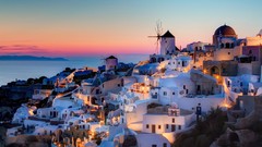 Sunset Greece santorini houses