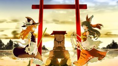 Sunset hakurei reimu touhou kirisame marisa