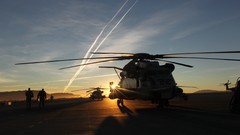 Sunset Helicopters Army military art CH-53