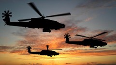 Sunset Helicopters Army military Boeing apache vehicles