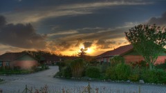 Sunset houses HDR Photography