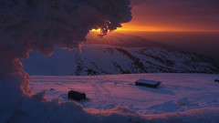 Sunset ice Landscapes nature