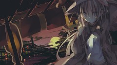 Sunset Japan Anime Japanese hats kimono blondes asians cities 