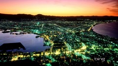 Sunset Japan Hokkaido City Lights cityscapes city night