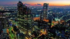 Sunset Japan Tokyo City Lights cityscapes