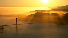 Sunset Landscapes Bridges golden