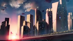 Sunset Landscapes buildings cities