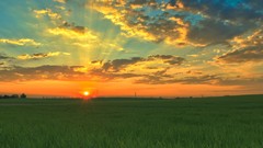 Sunset Landscapes fields skyscapes