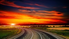 Sunset Landscapes Highways roads