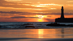 Sunset Landscapes lighthouses Sea