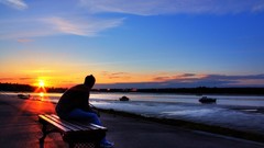 Sunset Landscapes nature bench