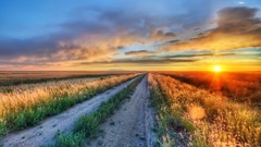 Sunset Landscapes nature roads