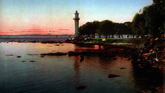 Sunset lighthouses Sea Beaches