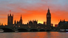 Sunset London Big Ben Bridges rivers cityscapes
