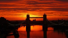 Sunset London Tower Bridge rivers cityscapes