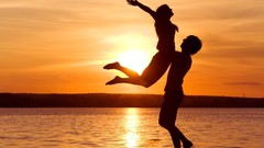 Sunset love woman silhouettes