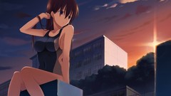 Sunset low-angle shot swimsuits