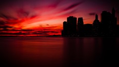 Sunset Manhattan buildings cityscapes