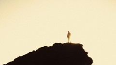 Sunset Men cliffs silhouettes rocks skyscapes