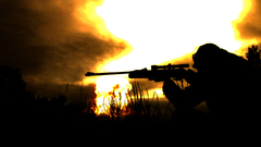Sunset military snipers