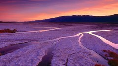Sunset Mountains California Death Valley salt flats