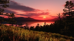 Sunset Mountains clouds Landscapes