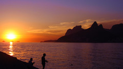 Sunset Mountains Landscapes Sea