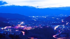 Sunset Mountains lights cityscapes