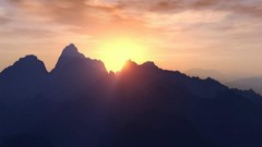 Sunset Mountains nature moon