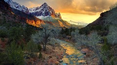 Sunset Mountains nature rivers