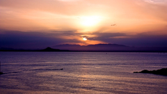 Sunset Mountains ocean Landscapes