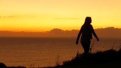Sunset Mountains Sea silhouette