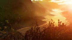 Sunset Mountains Trees rivers