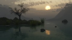 Sunset nature 3d swamps 3D renders