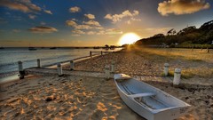 Sunset nature Boats vehicles