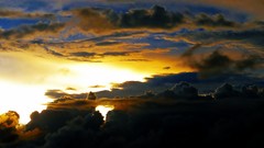 Sunset nature clouds storm sunlight skies