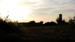 Sunset nature grass houses Villages