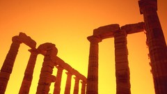 Sunset nature Greece Poseidon Temples