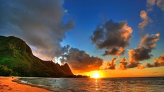 Sunset nature Hawaii Sea