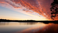 Sunset nature lakes skyscapes
