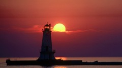 Sunset nature lighthouses
