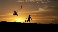 Sunset nature love kite Boys! colors