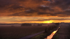 Sunset nature mist rivers