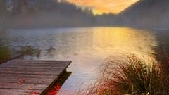 Sunset nature Mountains lakes digital art