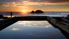 Sunset nature ocean Beaches