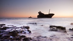 Sunset nature ocean ships