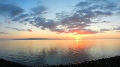 Sunset nature panorama New Zealand