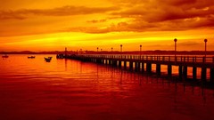 Sunset nature piers Sea