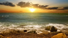 Sunset nature shore Sea