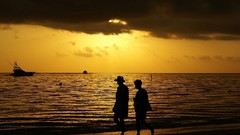 Sunset nature silhouettes Sea